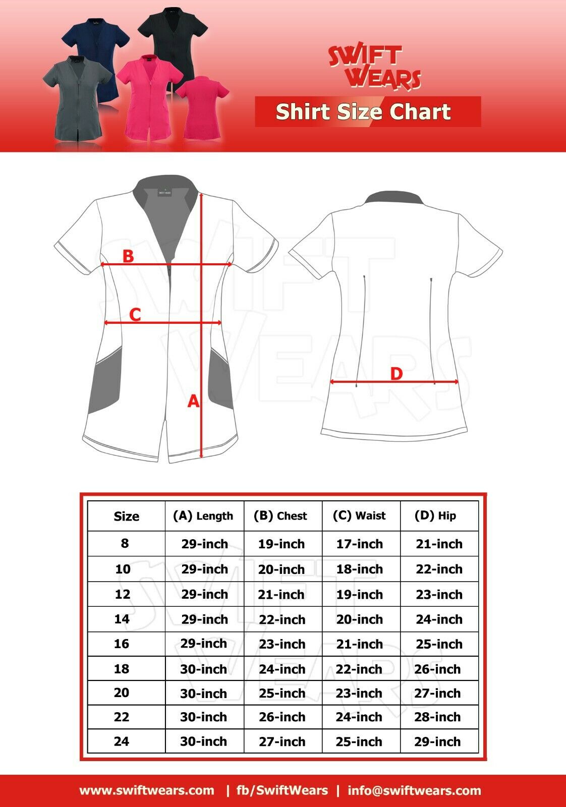 Beauty Spa Tunic Front Zip