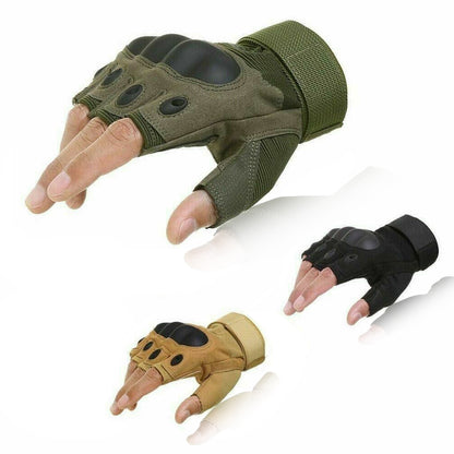 Men Hard Knuckle Fingerless Tactical Glove