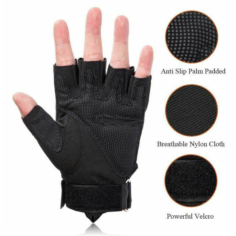 Men Hard Knuckle Fingerless Tactical Glove