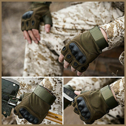 Men Hard Knuckle Fingerless Tactical Glove