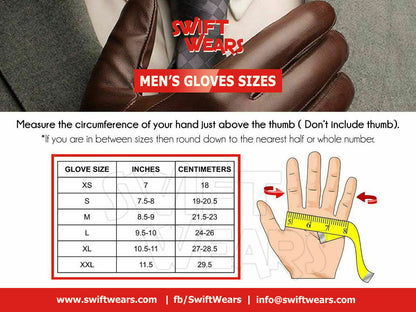 Men Leather Driving Gloves 2 Hole