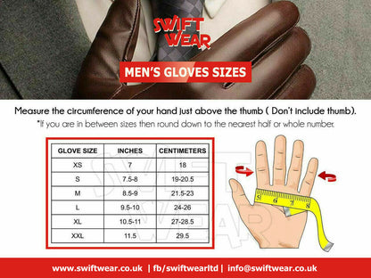 Men Leather Fingerless Driving Glove