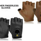 Men Driving Leather Mesh Fingerless Glove